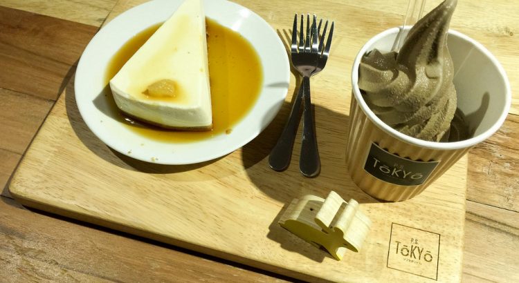 P.S. Tokyo's Tofu Cheese Cake and Hojicha Soft Serve Ice Cream